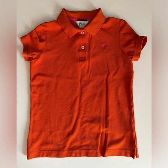 Lilly Pulitzer shrunken orange polo sz XS pink palm preppy stretch - Picture 3 of 6
